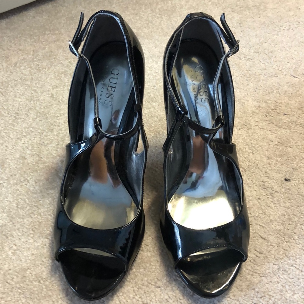 GUESS by Marciano Black Patent Heels, Size 6.5M